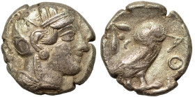 ATTICA. Athens. Circa 454-404 BC. Tetradrachm (silver, 15.80 g, 22 mm). Helmeted head of Athena right. Rev. Owl standing right, head facing, closed ta...