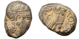ATTICA. Athens. Circa 353-294 BC. Tetradrachm (silver, 17.06 g, 23 mm). Helmeted head of Athena right. Rev. AΘE Owl standing right, head facing; olive...