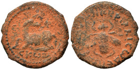 IONIA. Ephesos. Circa 1st century AD. Ae Tessera (bronze, 2.94 g, 19 mm). ΠPOC ΠAΛYPIN KHPIΛIC WΔE Bee. Rev. E - Φ / CKWΠΙ Stag crouching left, head r...