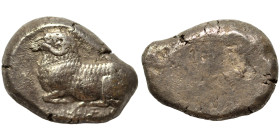 CYPRUS. Salamis. Euelthon, circa 530/15-480. Stater (silver, 10.90 g, 22 mm). Ram recumbent left. Rev. Blank. Cf. SNG Copenhagen 31. Very fine.