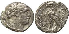 PHOENICIA. Tyre. 126/5 BC-AD 65/6. Half Shekel (silver, 6.36 g, 19 mm), CY 7 (120/19 BC). Laureate head of Melkart right, lion skin around neck. Rev. ...