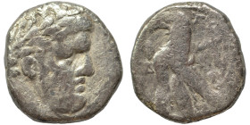 PHOENICIA. Tyre. 126/5 BC-AD 65/6. Half Shekel (silver, 6.15 g, 17 mm). Laureate head of Melkart right, lion skin around neck. Rev. TVPOV IEPAΣ KAI AΣ...