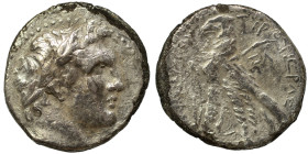 PHOENICIA. Tyre. 126/5 BC-AD 65/6. Half Shekel (silver, 5.82 g, 21 mm). Laureate head of Melkart right, lion skin around neck. Rev. TVPOV IEPAΣ KAI AΣ...