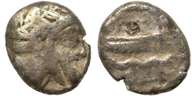 PHOENICIA. Arados. Uncertain king, circa 4th century BC. Shekel (silver, 10.16 g, 20 mm). Laureate head of Ba'al-Arwad to right. Rev. Galley to right,...