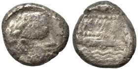 PHOENICIA. Arados. Uncertain king. Circa 348/7-339/8 BC. 1/3 Shekel (silver, 3.19 g, 13 mm). Laureate head of Ba'al-Arwad right. Rev. Galley right, ab...