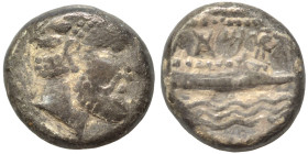 PHOENICIA. Arados. Uncertain king. Circa 348/7-339/8 BC. 1/3 Shekel (silver, 3.10 g, 12 mm). Laureate head of Ba'al-Arwad right. Rev. Galley right, ab...