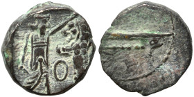 PHOENICIA. Sidon. Ba'alšillem II, circa 401-366 BC. 1/16 Shekel (silver, 0.88 g, 9 mm). Phoenician galley left, waves below. Rev. Persian king or hero...