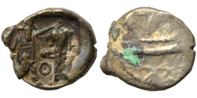 PHOENICIA. Sidon. Ba'alšillem II, circa 401-366 BC. 1/16 Shekel (silver, 0.75 g, 10 mm). Phoenician galley left, waves below. Rev. Persian king or her...