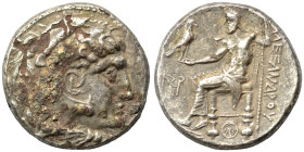 KINGS of MACEDON. Alexander III 'the Great', 336-323 BC. Fourrée Tetradrachm (silver plated, 15.01 g, 25 mm). Head of Herakles right, wearing lion ski...
