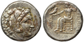 KINGS of MACEDON. Alexander III 'the Great', 336-323 BC. Fourrée Tetradrachm (silver plated, 13.52 g, 25 mm). Head of Herakles right, wearing lion ski...