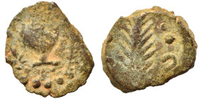Uncertain. Ae (bronze, 1.13 g, 11 mm). Branch. Rev. Amphora. Nearly very fine.