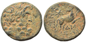 SYRIA, Seleucis and Pieria. Antioch. Pseudo-autonomous issue, time of Augustus, 27 BC-14 AD. Ae (bronze, 6.92 g, 19 mm), 13/14 AD. Laureate head of Ze...