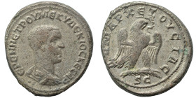 SYRIA, Seleucis and Pieria. Antioch. Herennius Etruscus, 249-251. Tetradrachm (billon, 12.75 g, 27 mm). ΕΡΕΝΝ ΕΤΡΟΥ ΜΕ ΚΥ ΔΕΚΙΟϹ ΚΕϹΑΡ Bare-headed and...