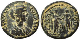 SYRIA, Coele-Syria. Heliopolis. Julia Domna, 193-217 (bronze, 10.77 g, 25 mm). IVL DOMNA AVG draped bust right. Rev. GET CAE ANT [AVG] / H L Caracalla...