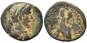 SYRIA, Coele-Syria. Damascus. Septimius Severus, 193-211. Ae (bronze, 7.23 g, 21 mm). Laureate head right. Rev. Tyche, turreted, seated left on rock, ...