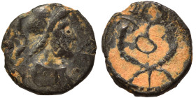 PALMYRENE. Palmyra (?). Pseudo-autonomous issue, circa 1st-3rd centuries AD. Ae (bronze, 0.48 g, 9 mm). Helmeted head of Athena right. Rev. Winged cad...