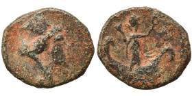 PALMYRENE. Palmyra. Pseudo-autonomous issue, circa 1st-3rd centuries AD. Ae (bronze, 0.62 g, 10 mm). Turreted head of Tyche right. Rev. Astarte standi...