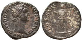 Domitian, 81-96. Quinarius (silver, 1.57 g, 14 mm), Rome. IMP CAES DOMIT AVG GERM P M TR P VIII Laureate head of Domitian to right. Rev. COS XIIII LVD...