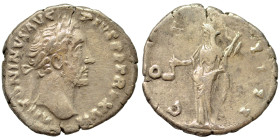 Antoninus Pius, 138-161. Denarius (silver, 2.86 g, 17 mm), Rome. ANTONINVS AVG PIVS P P TR P XVI Laureate head of Antoninus Pius to right. Rev. COS II...