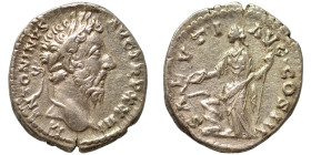 Marcus Aurelius, 161-180. Denarius (silver, 2.70 g, 18 mm), Rome. M ANTONINVS AVG TR P XXIII Laureate head of Marcus Aurelius to right. Rev. SALVTI AV...