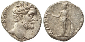 Clodius Albinus, as Caesar, 193-195. Denarius (silver, 3.06 g, 16 mm), Rome. [D CLO]D SEPT [ALBIN CAES] Bare head right. Rev. MINER [PACIF COS II] Min...