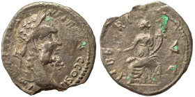 Septimius Severus (?), 193-211. Denarius (silver, 2.02 g, 17 mm), contemporary imitation? Laureate head right. Rev. LIBER (TAS?) AVG Concordia (?) sea...