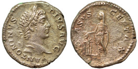 Caracalla, 198-217. Denarius (silver, 3.29 g, 18 mm), Rome. ANTONINVS PIVS AVG Laureate head of Caracalla to right. Rev. VOTA SVSCEPTA X Togate empero...