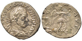 Caracalla, 198-217. Denarius (silver, 2.81 g, 18 mm), contemporary imitation? Laureate head right. Rev. Victory advancing right. Nearly very fine.