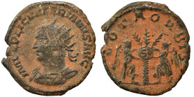 Valerian I, 253-260. Antoninianus (silver, 2.97 g, 21 mm), Samosata. IMP C P LIC VALERIANVS AVG Radiate and cuirassed bust left. Rev. VOTA ORBIS Two V...