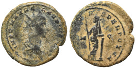Claudius II Gothicus, 268-270. Antoninianus (bronze, 4.64 g, 22 mm), Cyzicus. IMP C M AVR CLAVDIVS AVG Radiate, draped and cuirassed bust right, [pell...