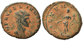 Aurelian, 270-275. Antoninianus (billon, 3.81 g, 20 mm), Cyzicus. IMP AVRELIANVS AVG Radiate, draped and cuirassed bust to right. Rev. FORTVNA REDVX F...