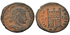 Constantine I, 307/310-337. Follis (bronze, 2.70 g, 19 mm). Rome. CONSTANTINVS AVG Helmeted, laurate and cuirassed bust of Constantine I to the right;...