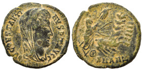 Divus Constantine I, died 337. Follis (bronze, 1.31 g, 15 mm), Antioch. DV CONSTANTINVS P T AVGG Veiled head of Divus Constantine I to right. Rev. Div...