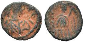 VANDALS. Thrasamund, 496-523. Nummus (bronze, 0.58 g, 8 mm), Carthage. Pearl-diademed, draped and cuirassed bust right. Rev. Victory advancing left, h...