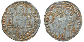 ITALY. Venezia (Venice). Grosso (silver, 1.85 g, 22 mm). Doge and St. Mark standing facing, holding banner between them. Rev. Christ Pantokrator enthr...