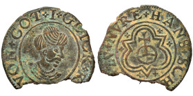 GERMANY. Nürnberg. Hans Schultes, 1500-1570. Rechenpfennig (bronze, 1.40 g, 21 mm). Edge chipped, nearly very fine.