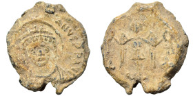 Byzantine seal (lead, 7.05 g, 22 mm). Sold as seen.
