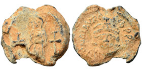Byzantine seal (lead, 8.08 g, 22 mm). Sold as seen.