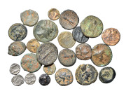 Group lot of circa 24 Ancient Greek coins. G - VF. some repatinated. As seen, no return