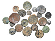 Group lot of circa 21 Ancient Greek coins. G - VF. some repatinated. As seen, no return