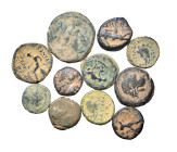 Group lot of 11 Ancient Greek coins. G - VF. some repatinated. As seen, no return