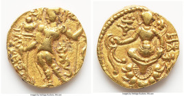 INDIA. Gupta Empire. Chandragupta II Vikramaditya (ca. AD 383-412). AV dinar (19mm, 7.80 gm, 11h). Choice XF. Archer Type. Deva Sri Maharajadhiraja Sr...
