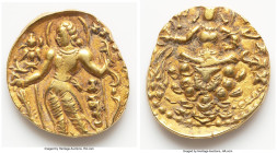 INDIA. Gupta Empire. Chandragupta II Vikramaditya (ca. AD 383-412). AV dinar (21mm, 8.26 gm, 1h). XF. Archer Type. Deva Sri Maharajadhiraja Sri Chandr...