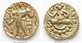 INDIA. Gupta Empire. Narasimhagupta I (ca. AD 470-474). AV dinar (22mm, 9.35 gm, 11h). XF, flan crack. Archer Type. Parahitakari raja sri-Narasinho ya...