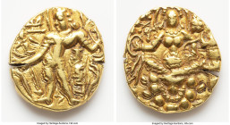 INDIA. Gupta Empire. Chandragupta IV (ca. after AD 470). AV dinar (21mm, 8.54 gm, 1h). Choice VF, test cut. Archer Type. Deva Sri Maharajadhiraja Sri ...