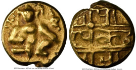 Vijayanagar-Tuluva. Krishna Devaraya gold 1/2 Pagoda ND (1509-1529) XF Details (Reverse Rim Filed) NGC, Fr-358, Mitchiner-900. Balakrishna type. Consi...