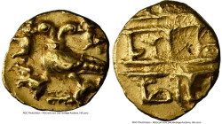 Vijayanagar-Tuluva. Achyutaraya gold 1/2 Pagoda ND (1529-1542) UNC Details (Obverse Spot Removed) NGC, Fr-362, Mitch-673. The two-headed mythical eagl...