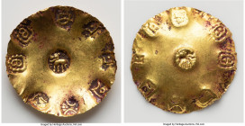 Chakrakota Mandala-Chindaka Naga. Anonymous gold Pagoda ND (c.1000-1100) XF, Scyphate shape and repousse fabric. Obv: A central punch-depicting a smal...