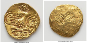 Yadavas of Devagiri. Bhillama V gold Pagoda (Padmatanka) ND (1185-1193) VF, Fr-385. 3.75gm. Punch marks consisting of a lotus in the center, two punch...