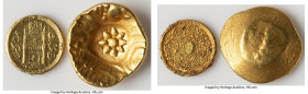 2-Piece Lot of Uncertified Assorted gold Issues, 1) Yadavas of Devagiri. Ramachandra gold Pagoda (Padmatanka) ND (1270-1311) AU, Fr-390, Mitch-644. 3....